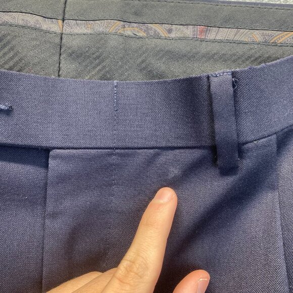 Lauren Ralph Lauren, Dress Pants Mens Size 40X32,Pleated,100% Wool,Blue - Picture 7 of 8